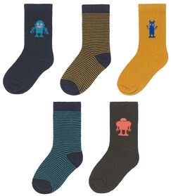 Kinder-Socken mit Baumwolle, 5 Paar blau blau - 1000028426 - HEMA
