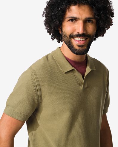 Herren-Poloshirt Kris texturiert mittelgr&uuml;n mittelgr&uuml;n - 2189120MIDGREEN - HEMA