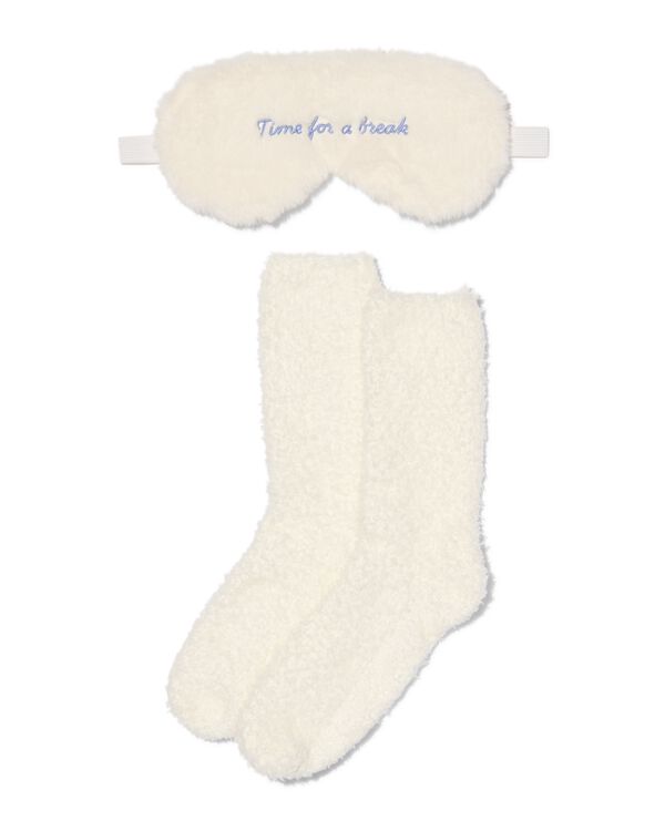 cadeauset slaapmasker en fluffy sokken maat 36-41 - 61130264 - HEMA