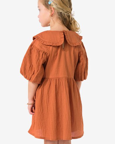 kinderjurk A-lijn geborduurd bruin bruin - 30847300BROWN - HEMA