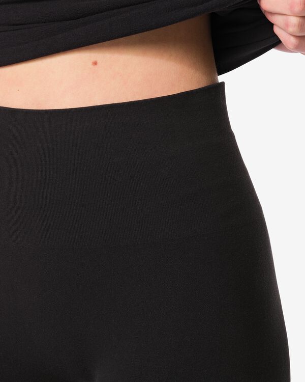 Figurfreundliche Radlerhose mit hoher Taille, leicht figurformend, Baumwolle schwarz schwarz - 21550200BLACK - HEMA