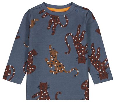 Baby-T-Shirt, Leopardenmuster blau - 1000024474 - HEMA