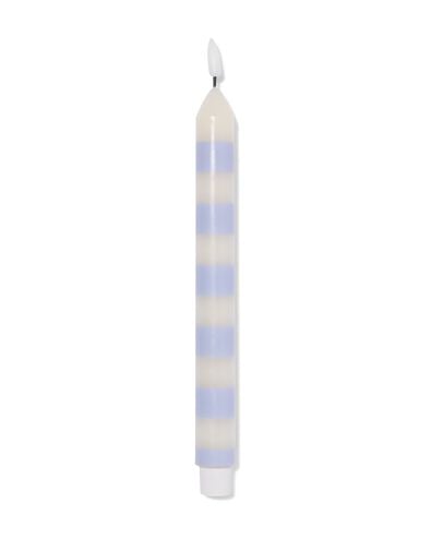 bougie longue LED ⌀2,3x29cm rayures ivoire-bleu - 13550154 - HEMA