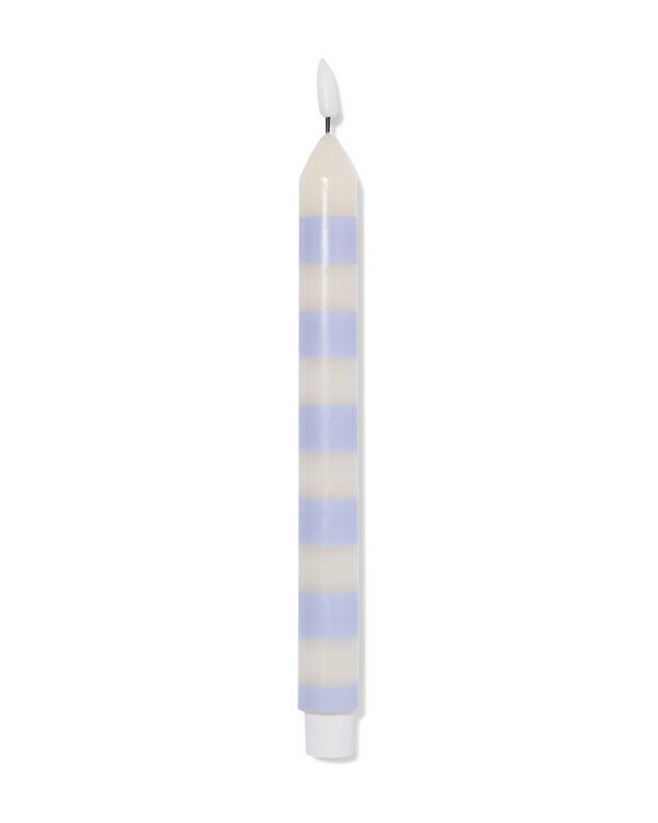 bougie longue LED ⌀2,3x29cm rayures ivoire-bleu - 13550154 - HEMA