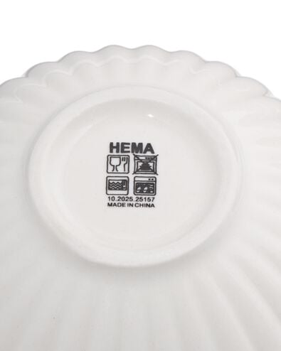 schaaltje &Oslash;9cm Trend aardewerk wit bloem - 9650340 - HEMA