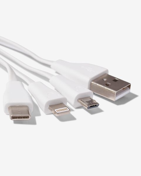 câble chargeur USB 4-en-1, USB-C, micro USB et 8 broches. - 39630063 - HEMA