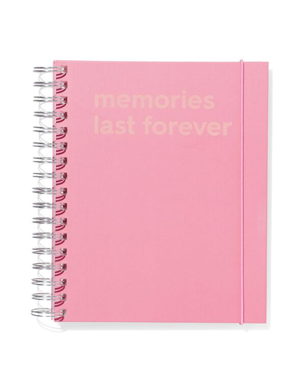 fotoboek insteeketui met spiraal 22x17.5 roze - 14650209 - HEMA
