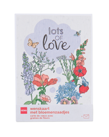 wenskaart met bloemenzaad - lots of love - 41810449 - HEMA