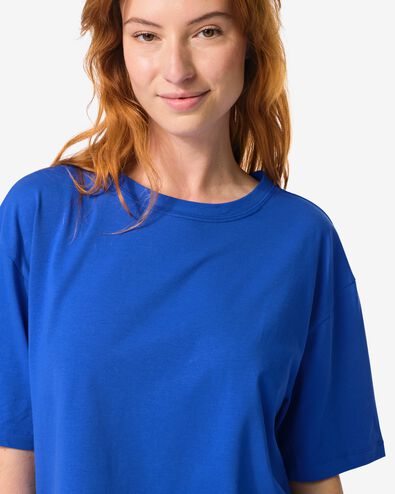 Oversize-Damen-T-Shirt knallblau - 36010314BRIGHTBLUE - HEMA