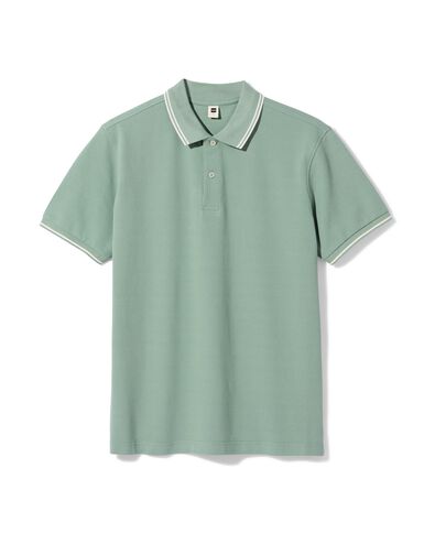 herenpolo Denton piqu&eacute; zeegroen zeegroen - 2140540SEAGREEN - HEMA