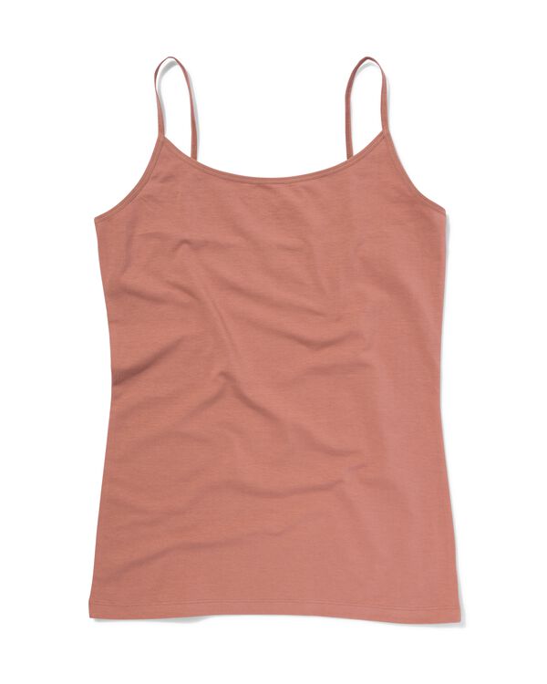 d&eacute;bardeur femme en coton &agrave; bretelles spaghetti marron clair - 19690554LIGHTBROWN - HEMA