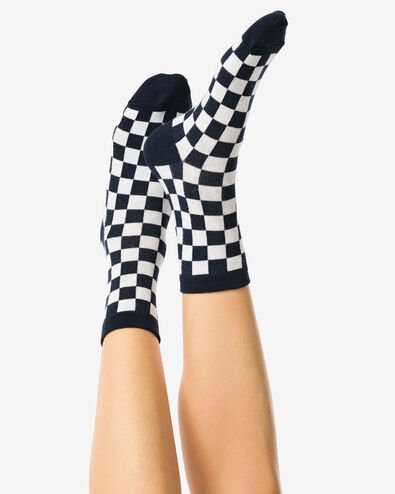 chaussettes femme carreaux bleu bleu - 4290480BLUE - HEMA