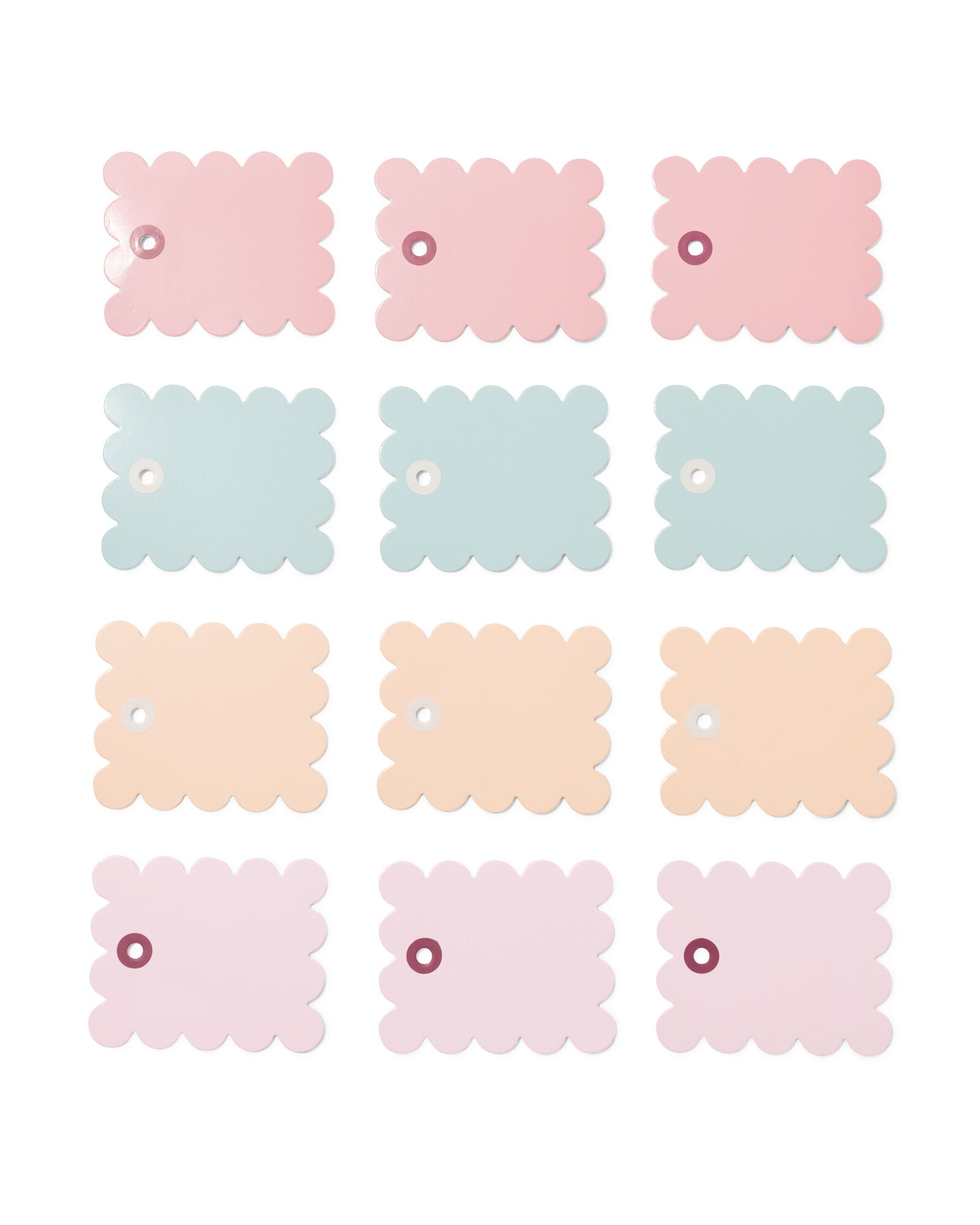 &eacute;tiquettes 8x6,5cm pastel - 12 pi&egrave;ces - 14700597 - HEMA