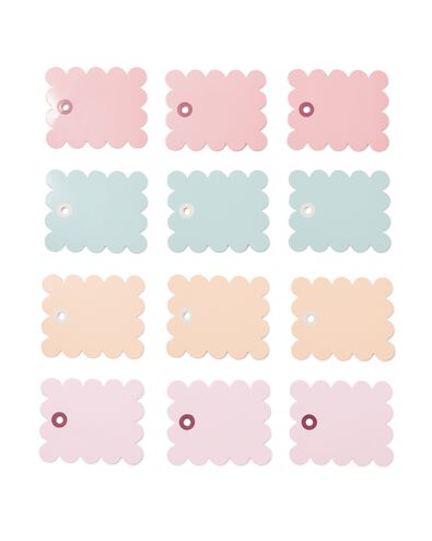 &eacute;tiquettes 8x6,5cm pastel - 12 pi&egrave;ces - 14700597 - HEMA