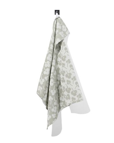 torchon 65x65 coton gris-vert violettes - 5420076 - HEMA