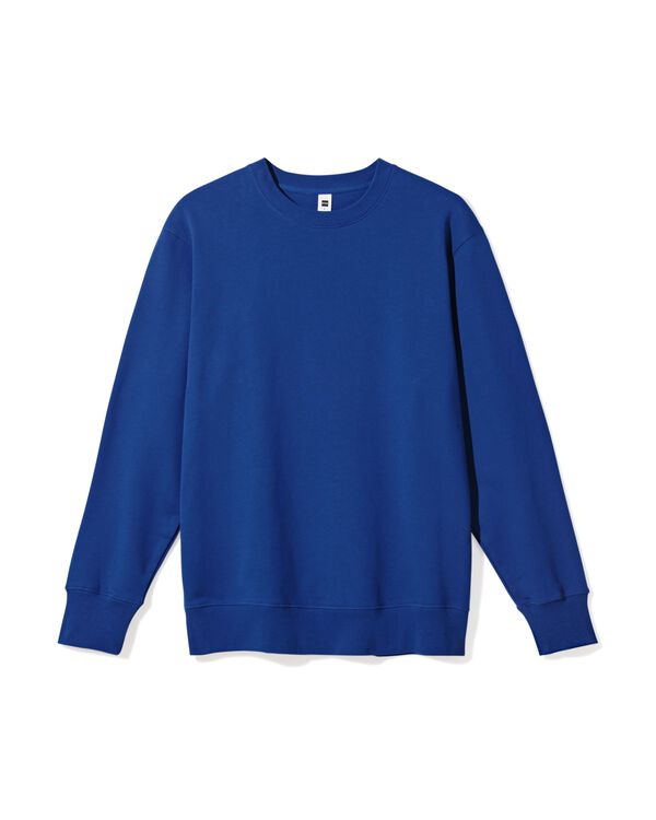 herentrui Daryl regular fit sweatstof felblauw felblauw - 2148110BRIGHTBLUE - HEMA