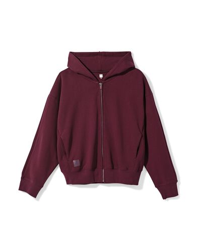 gilet tissu sweat femme bordeaux bordeaux - 36000422BURGUNDYRED - HEMA