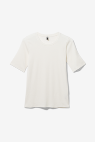 t-shirt femme Clara côtelé blanc blanc - 1000029595 - HEMA