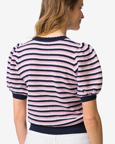 damestrui Franka structuur strepen donkerblauw donkerblauw - 36208150DARKBLUE - HEMA