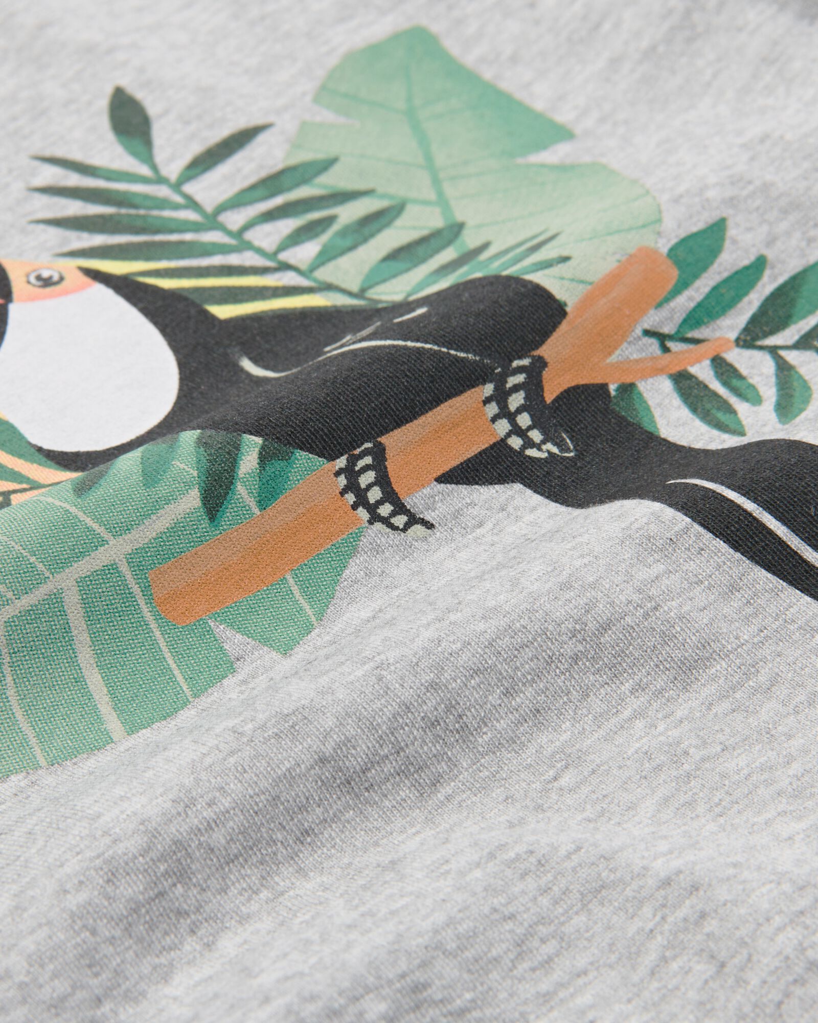 kinder t-shirt toekan grijsmelange - 1000031238 - HEMA