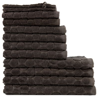 handdoeken - zware kwaliteit - gestipt donkergrijs - 1000015161 - HEMA