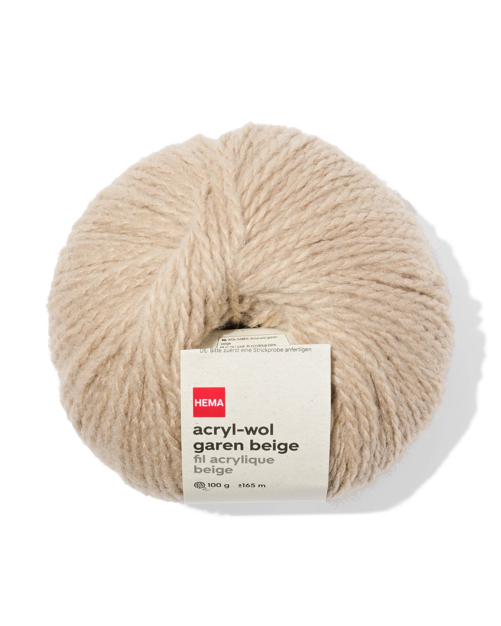 Acryl-Woll-Garn 100 mg, 165 m, Beige - 60700021 - HEMA