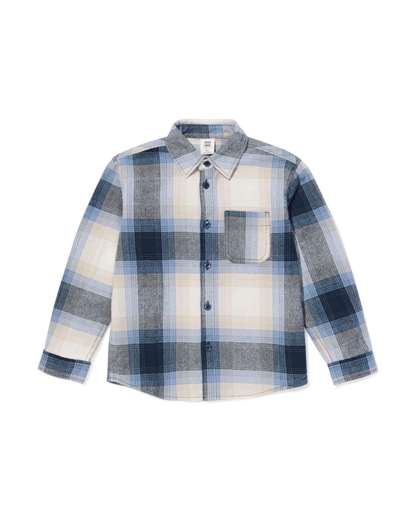 chemise enfant carreaux bleu - 30700401BLUE - HEMA