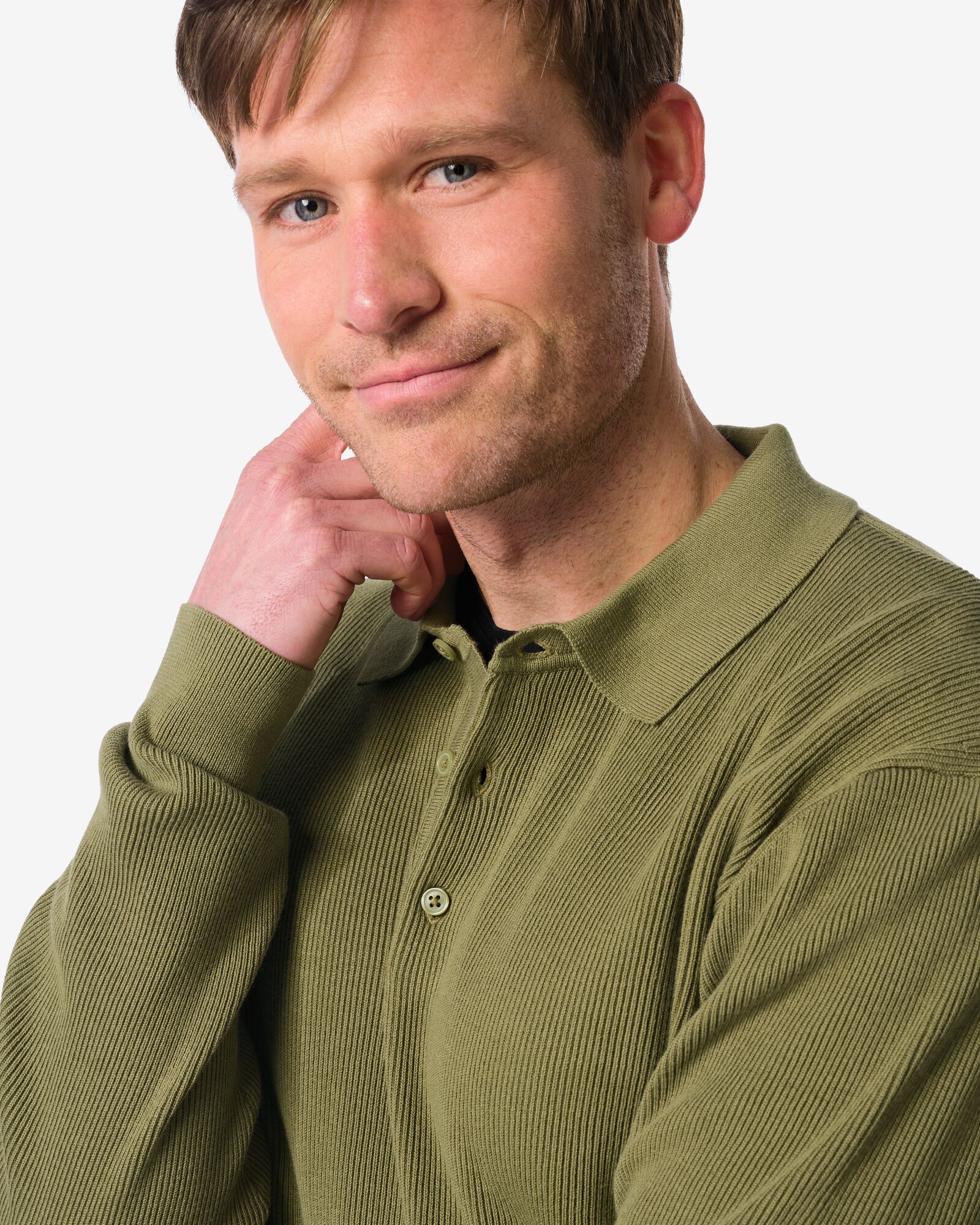 Herrenpullover Karel, Rippstrick mittelgr&uuml;n mittelgr&uuml;n - 2130030MIDGREEN - HEMA