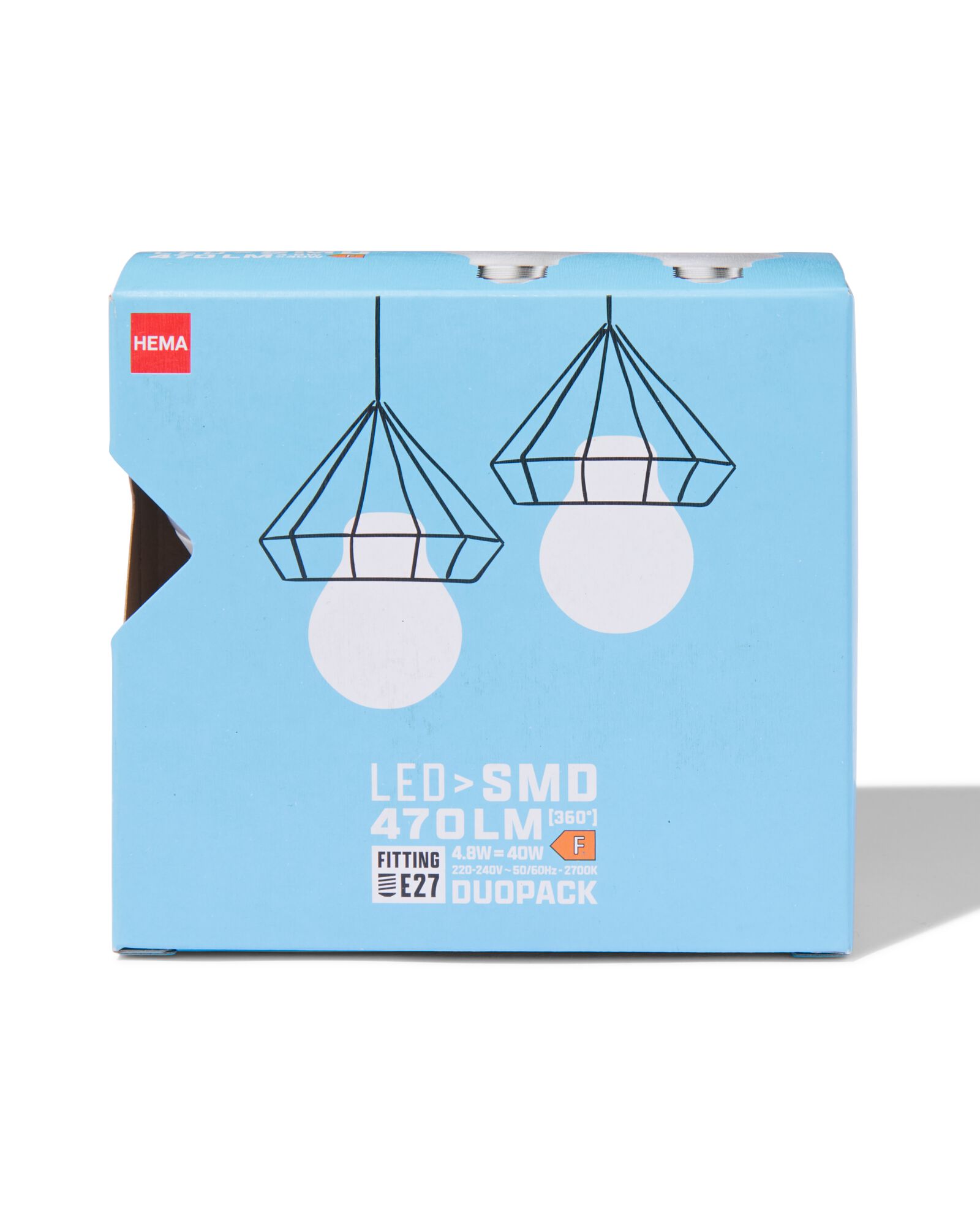 poire led smd E27 2,9W 470lm - 2 pi&egrave;ces - 20000072 - HEMA