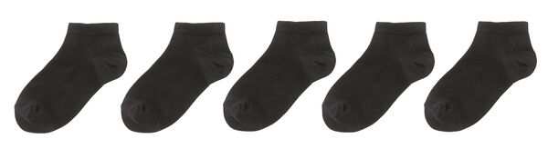 socquettes enfant en coton - 5 paires noir noir - 1000002041 - HEMA