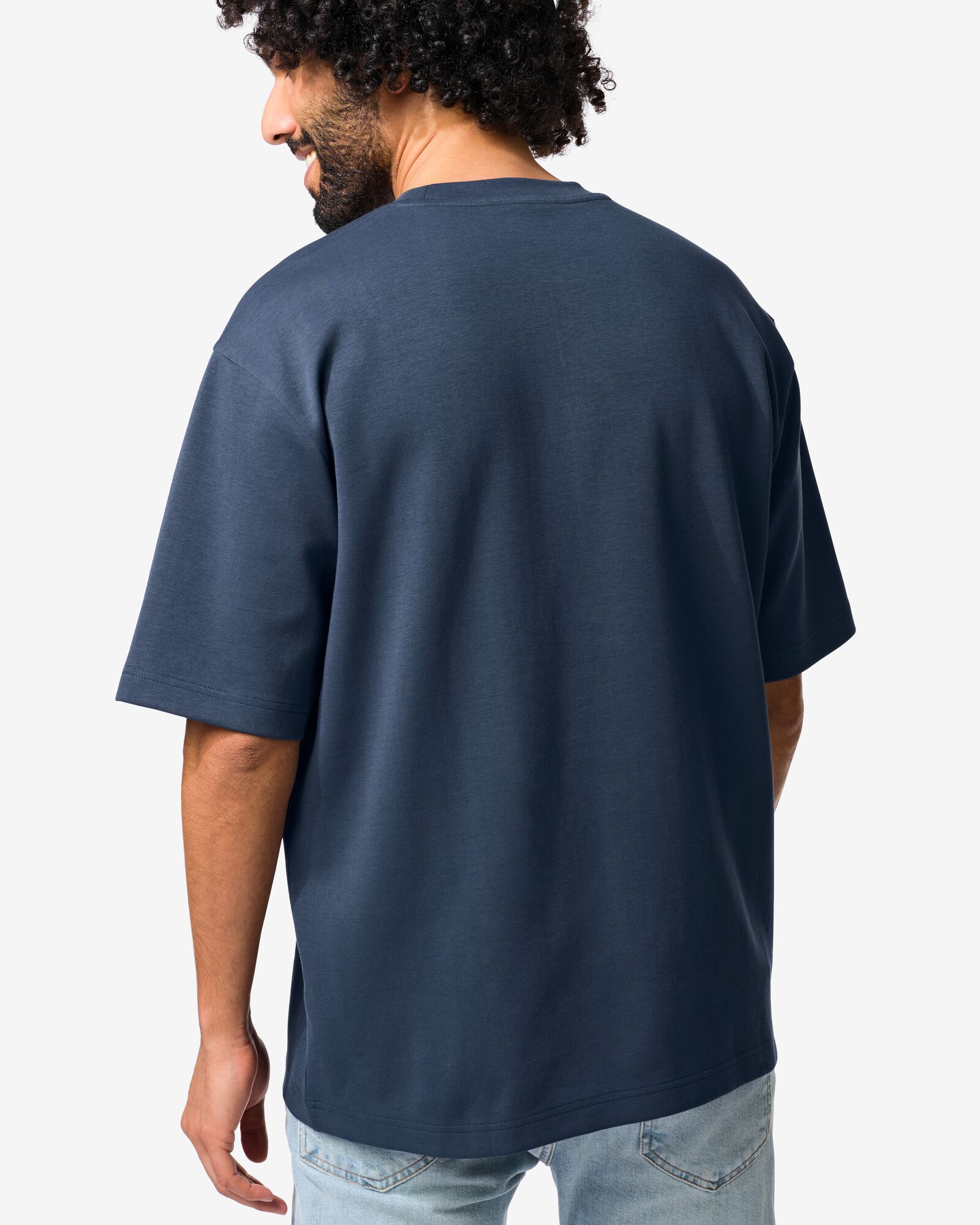 heren T-shirt Job donkerblauw donkerblauw - 2179050DARKBLUE - HEMA