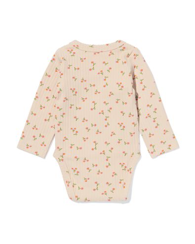newborn meegroei overslagromper rib bloemen &eacute;cru &eacute;cru - 33437820ECRU - HEMA