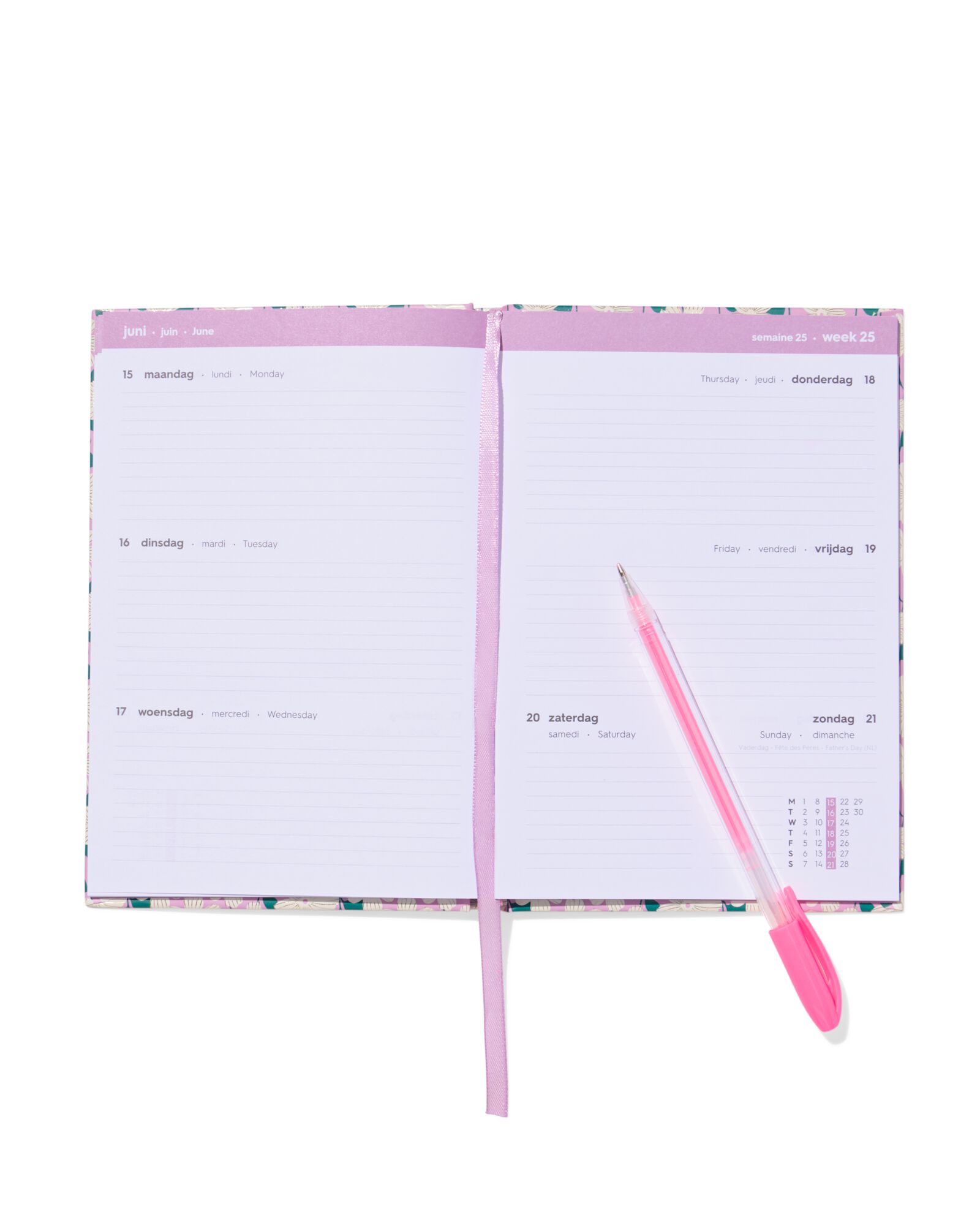 agenda A5 2026 fleurs lilas - 14500600 - HEMA