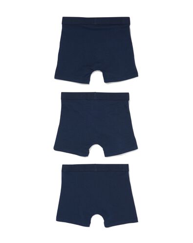 3 boxers basic enfant coton stretch bleu 158/164 - 19200192 - HEMA