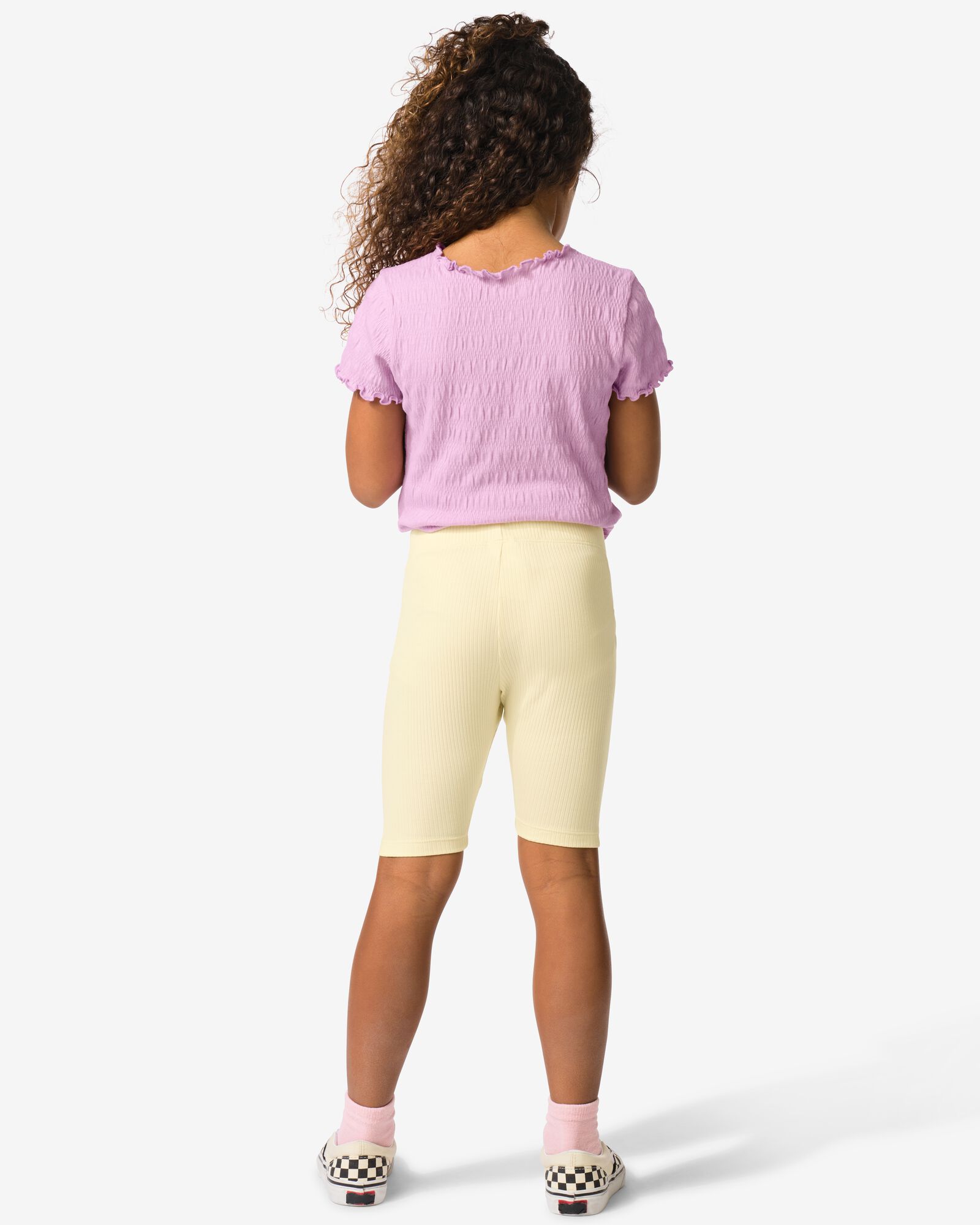 leggings enfant courts ajost&eacute;s c&ocirc;tel&eacute;s fleurs - lot de 2 jaune p&acirc;le jaune p&acirc;le - 30863637LIGHTYELLOW - HEMA