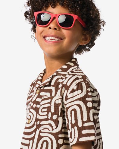 kinderoverhemd print bruin bruin - 30716305BROWN - HEMA
