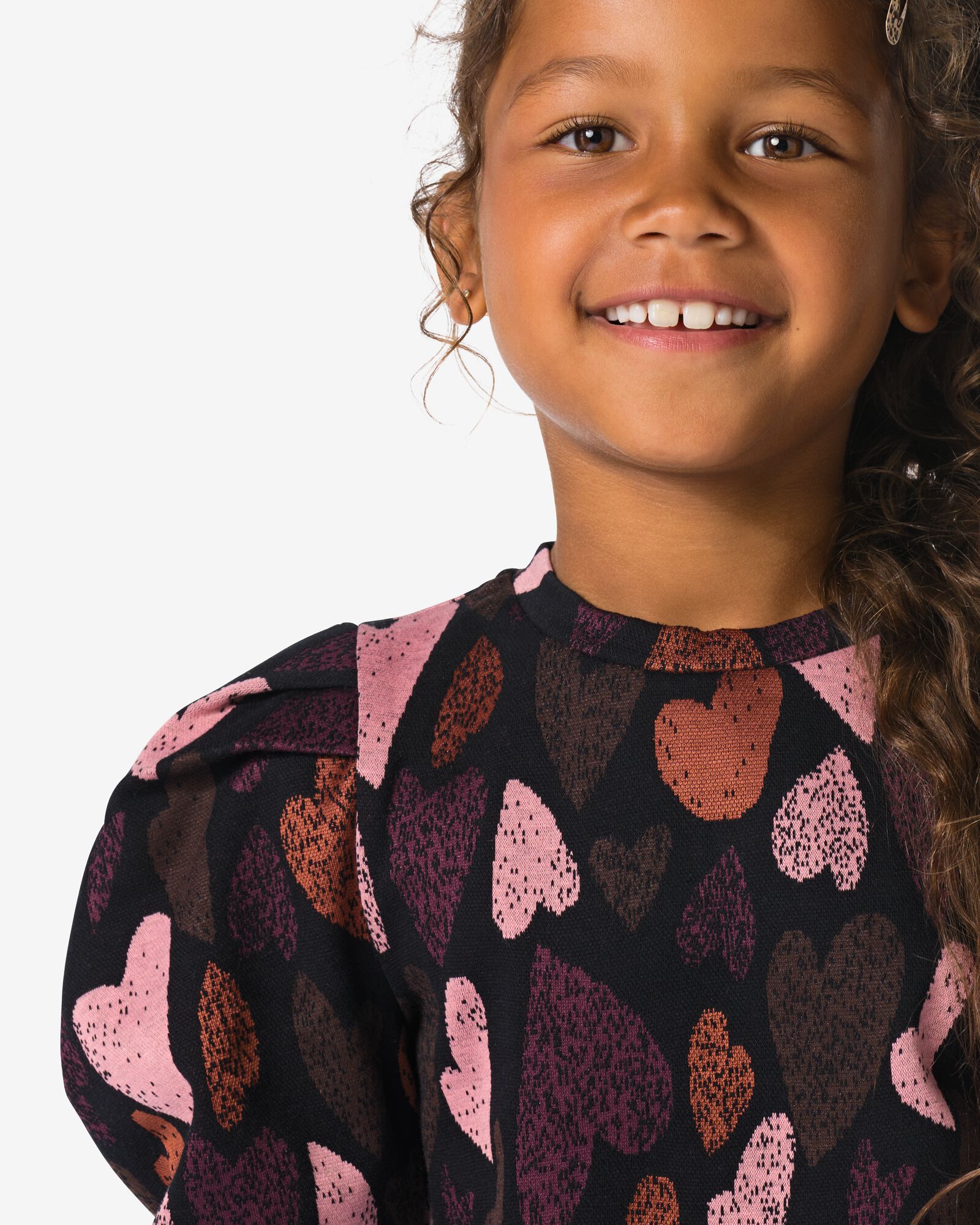 kinder T-shirt hartjes zwart zwart - 30835153BLACK - HEMA