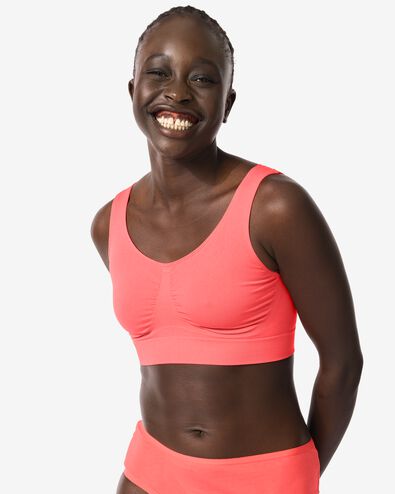haut sans couture et sans armature rose corail - 21860285CORALPINK - HEMA