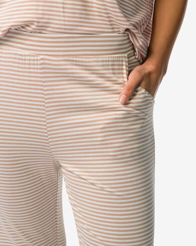 pantalon de pyjama femme coupe droite rayures beige beige - 23401060BEIGE - HEMA