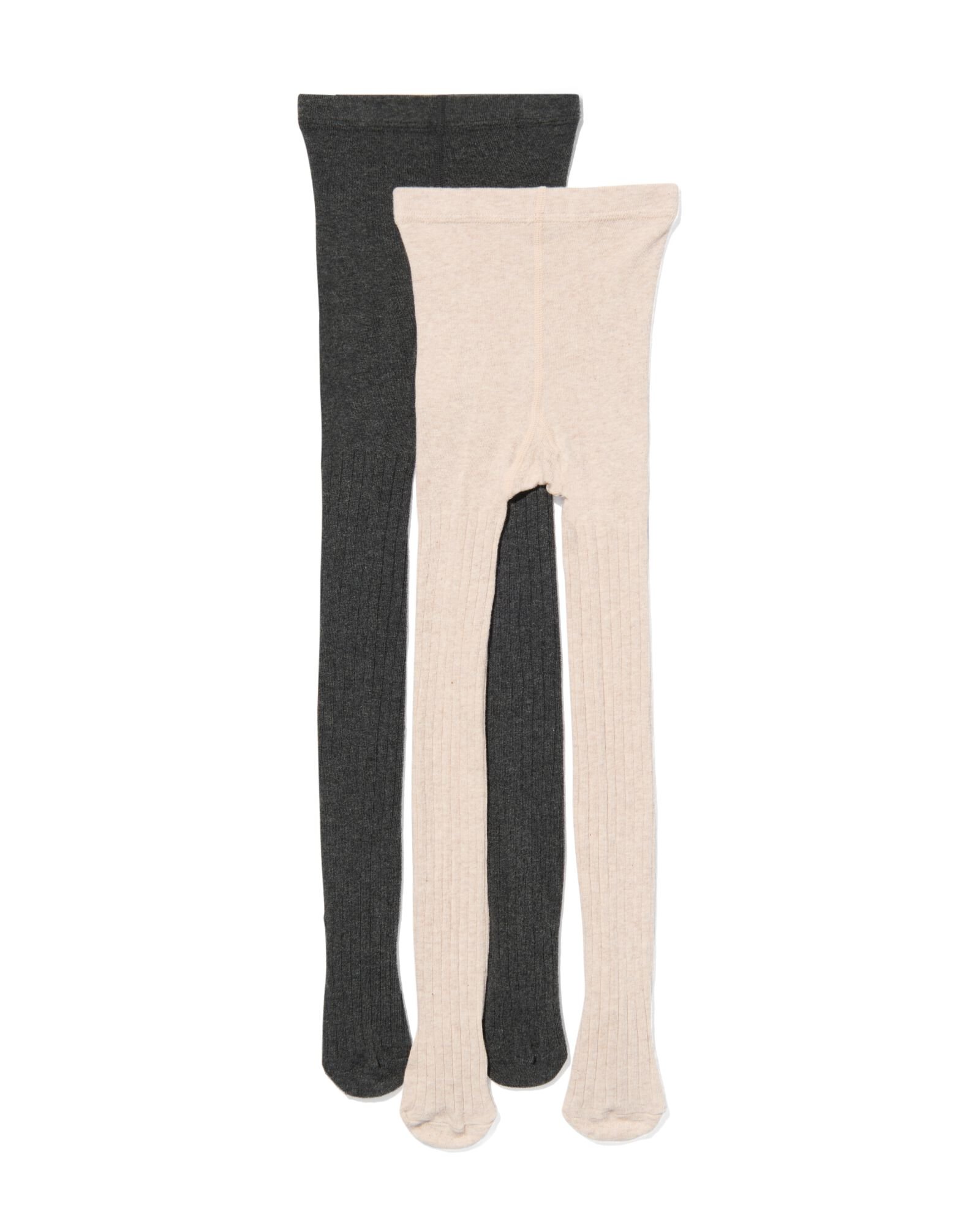 2 paires de collants épais enfant avec coton beige beige - 1000028436 - HEMA