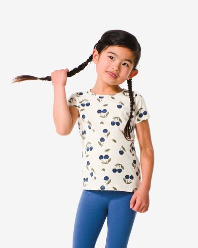 t-shirt enfant avec myrtilles blanc cassé 98/104 - 30823851 - HEMA