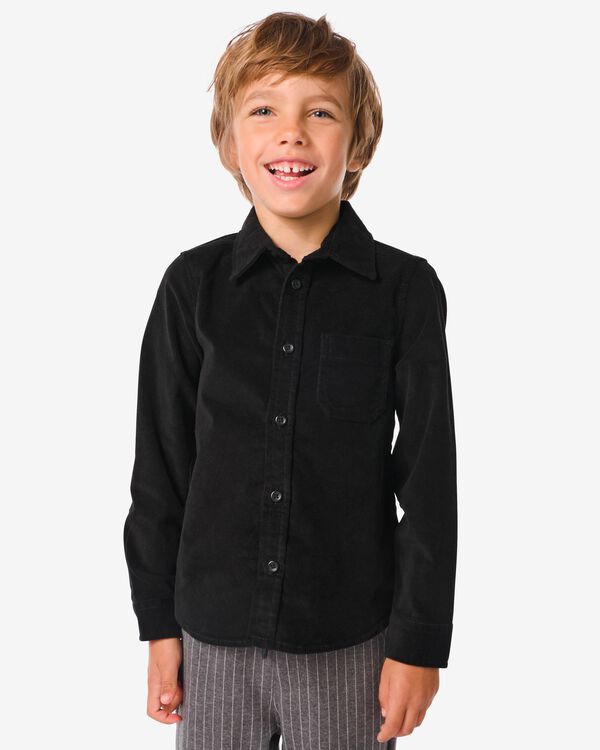 chemise en velours côtelé pour enfants noir noir - 30769002BLACK - HEMA