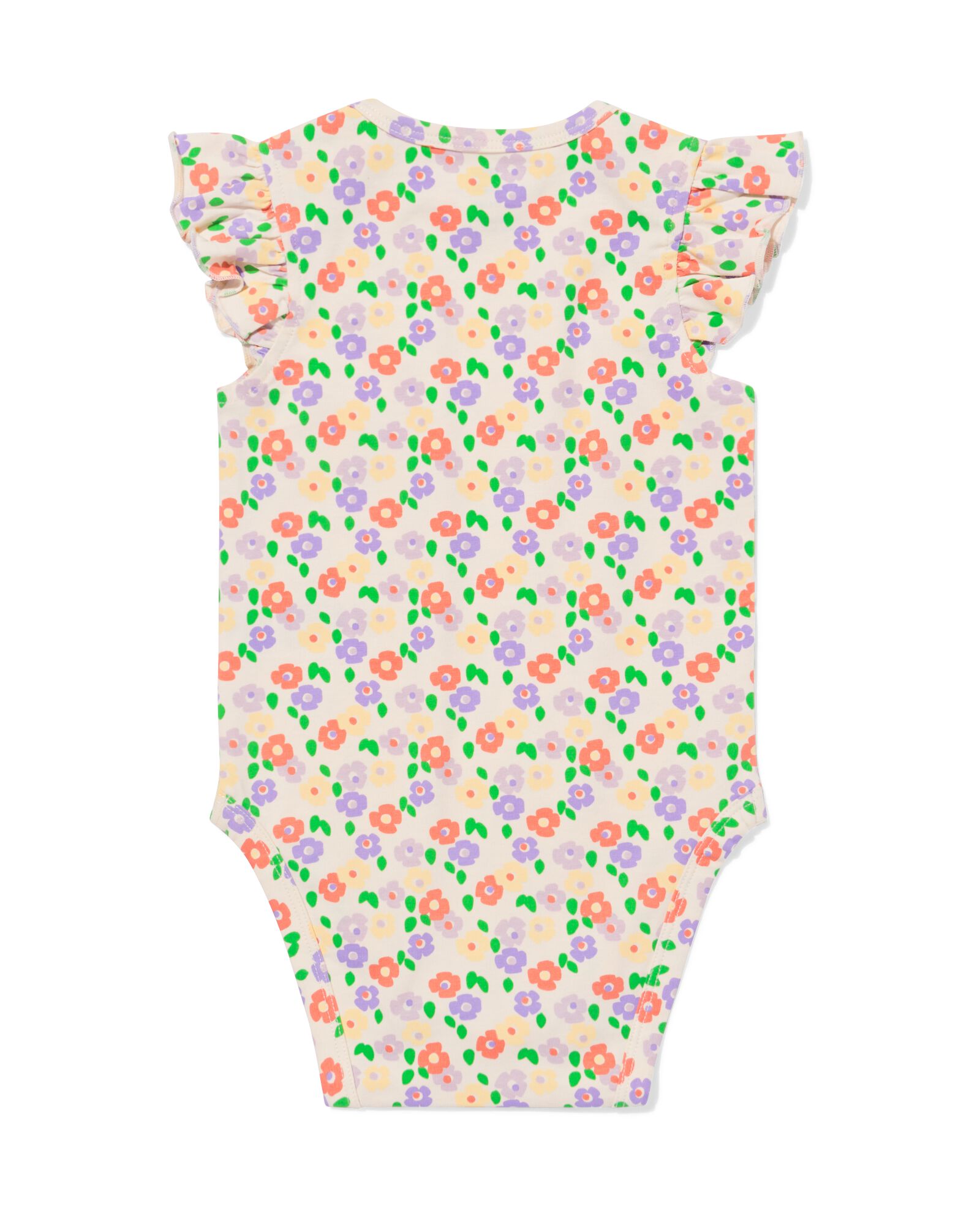 baby meegroei body ruches bloemen gebroken wit gebroken wit - 33303160OFFWHITE - HEMA