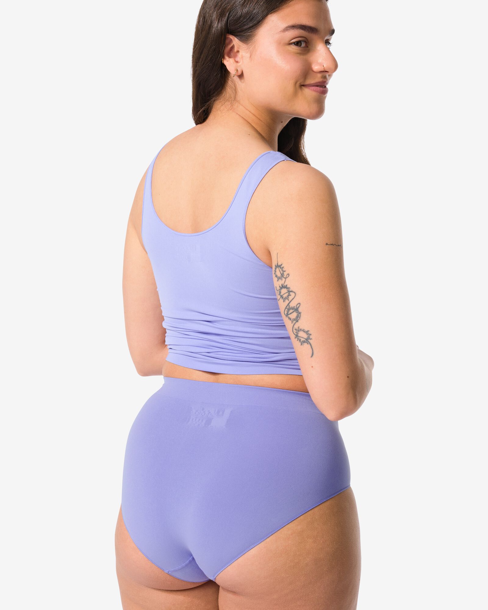 slip taille haute femme sans couture microfibre bleu bleu - 19602914BLUE - HEMA