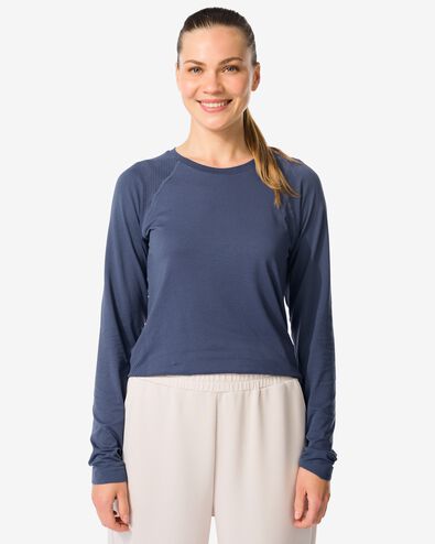 Damen-Sportshirt nahtlos dunkelblau - 36030228DARKBLUE - HEMA