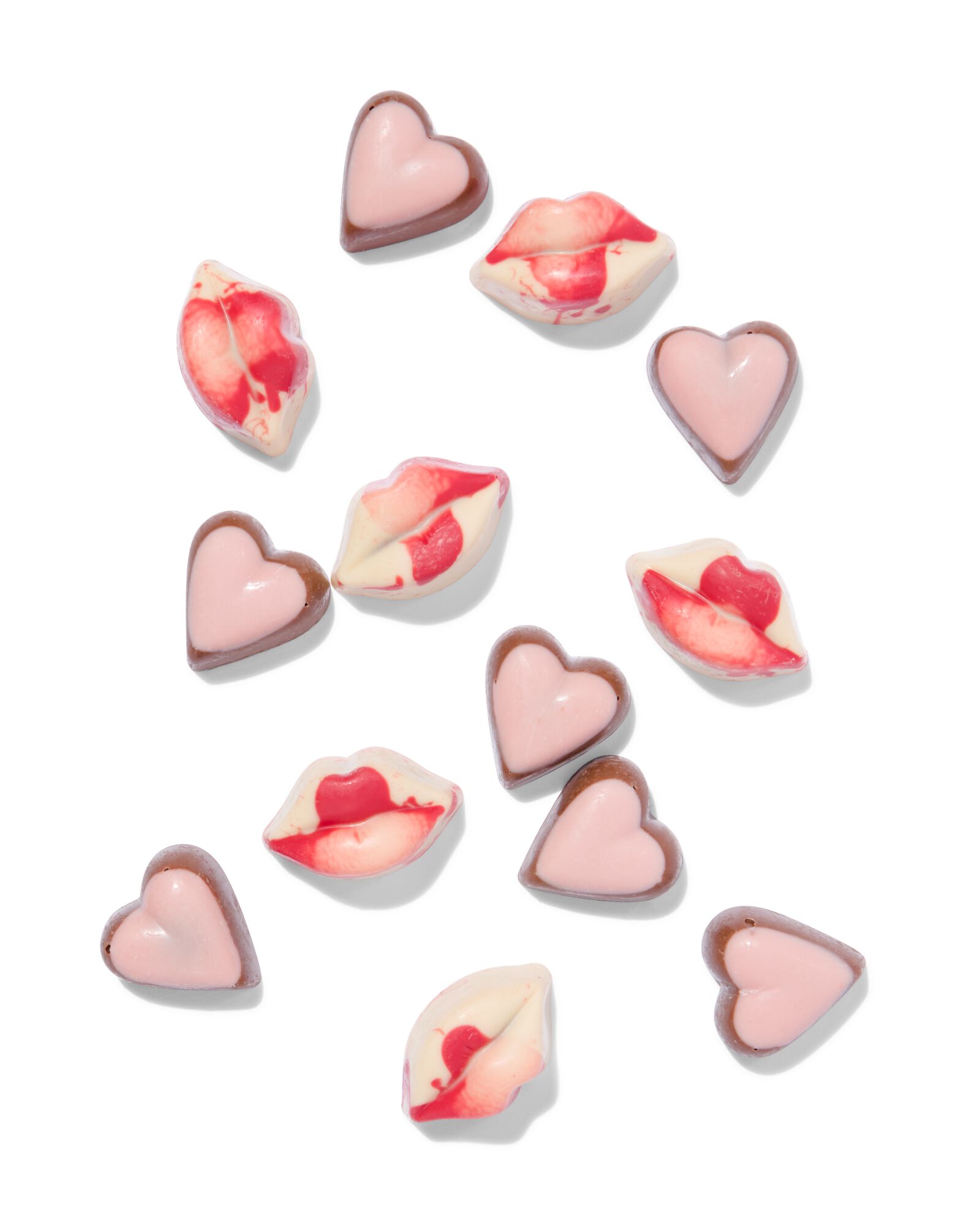 coeurs et l&egrave;vres en chocolat pralin&eacute; 150g - 10350067 - HEMA