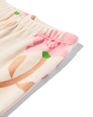 baby kledingset velour bloemen ecru ecru - 33075360ECRU - HEMA