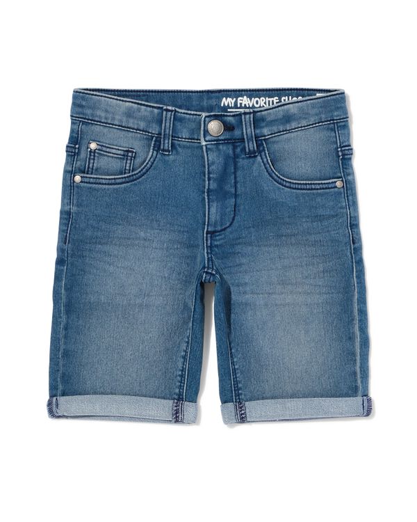 kindershort jogdenim middenblauw middenblauw - 30779724MIDBLUE - HEMA