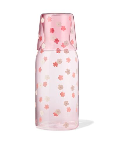 karaf 1000ml met drinkglas bloemen - 61104509 - HEMA