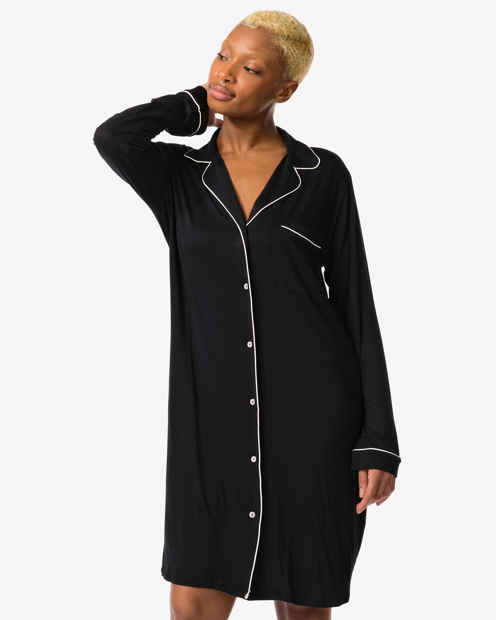 hema chemise de nuit femme viscose noir (noir)